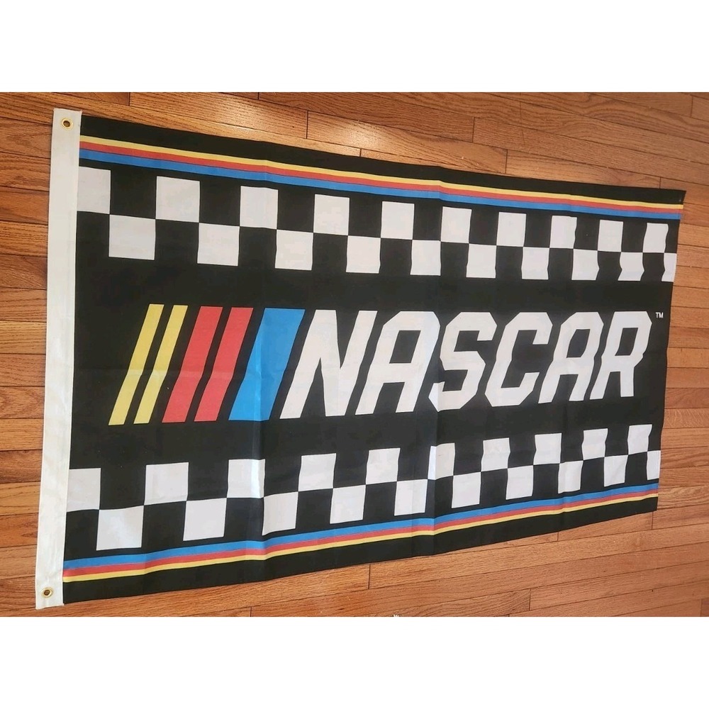 Vintage Nascar Checkered Flag Made In Taiwan 35x62 With Grommets